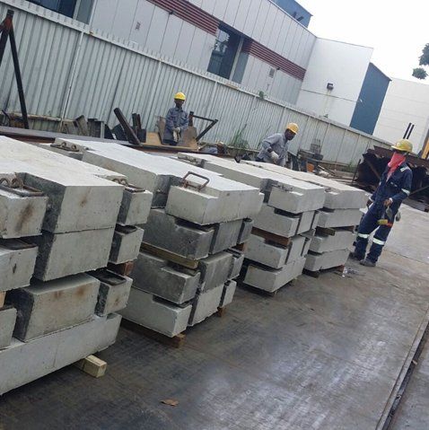Precast concrete yard works