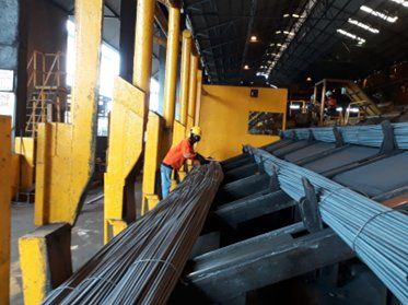 Steel bar mill loading